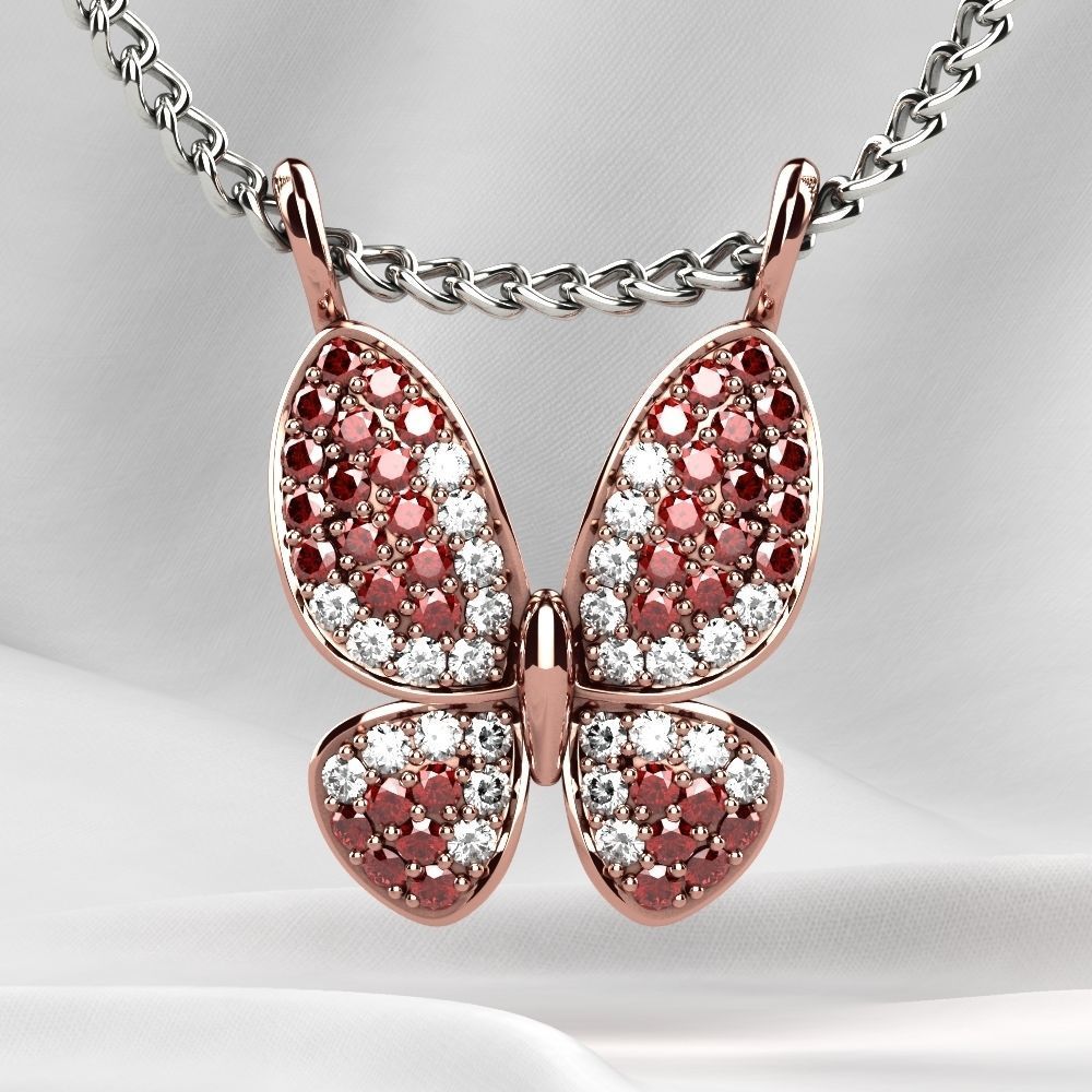 Butterfly Gold Pendant 3D print model_6