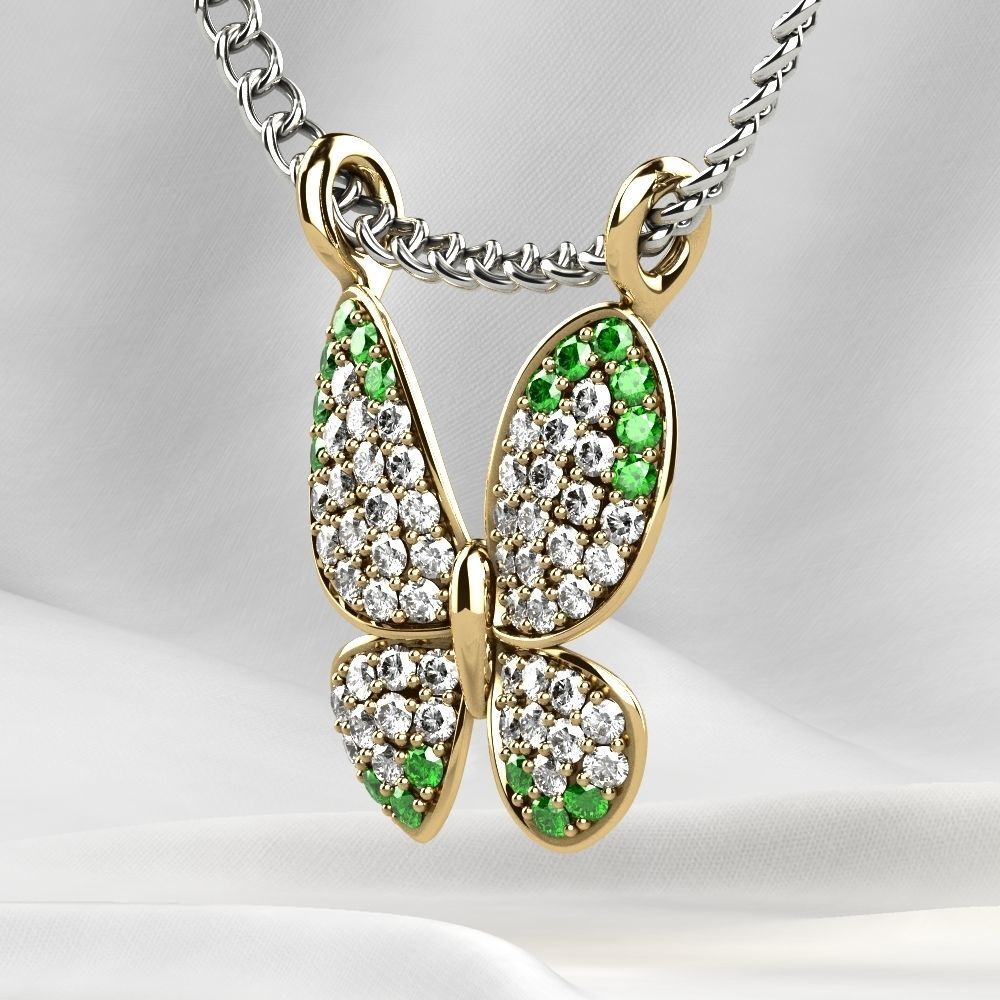 Butterfly Gold Pendant 3D print model_13