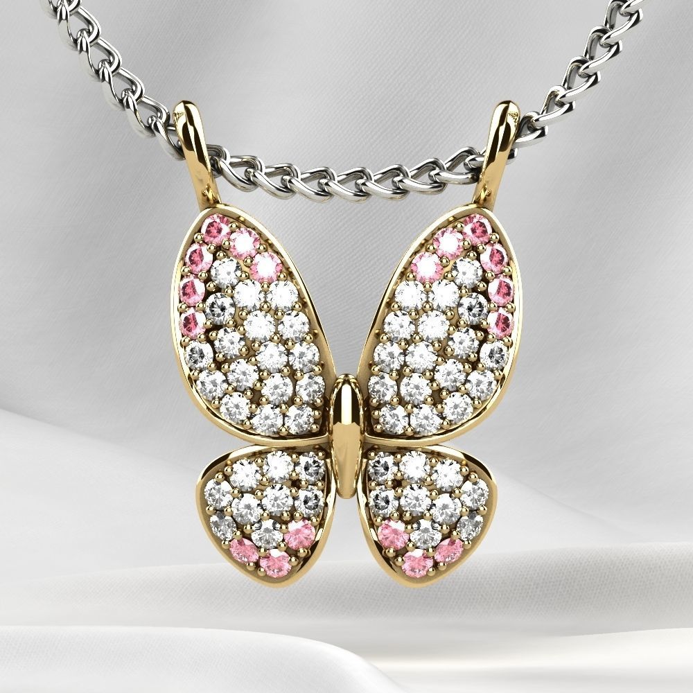 Butterfly Gold Pendant 3D print model_3