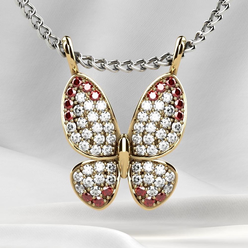 Butterfly Gold Pendant 3D print model_2