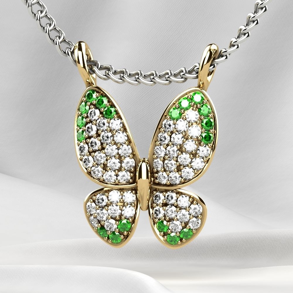 Butterfly Gold Pendant 3D print model_11