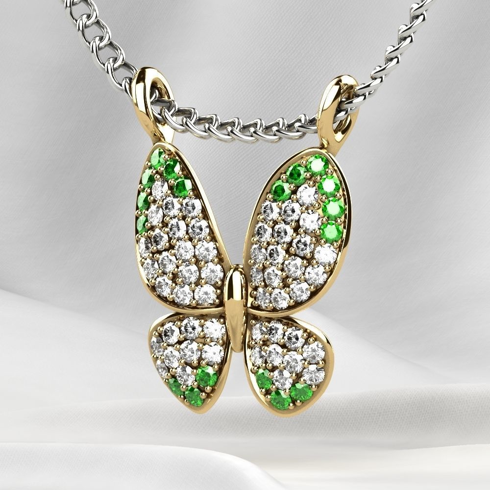 Butterfly Gold Pendant 3D print model_12