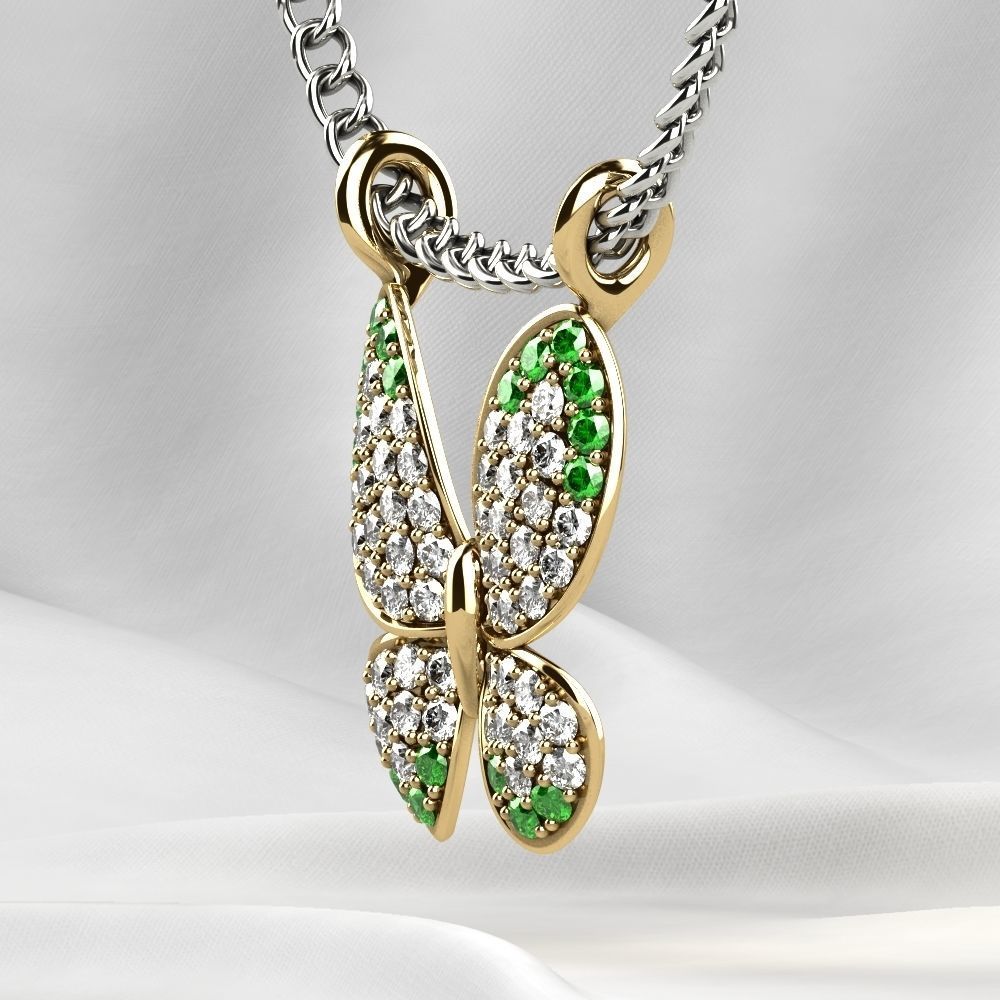 Butterfly Gold Pendant 3D print model_14