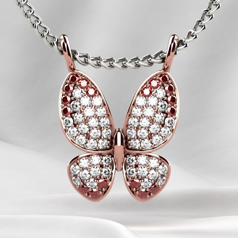 Butterfly Gold Pendant 3D print model_4