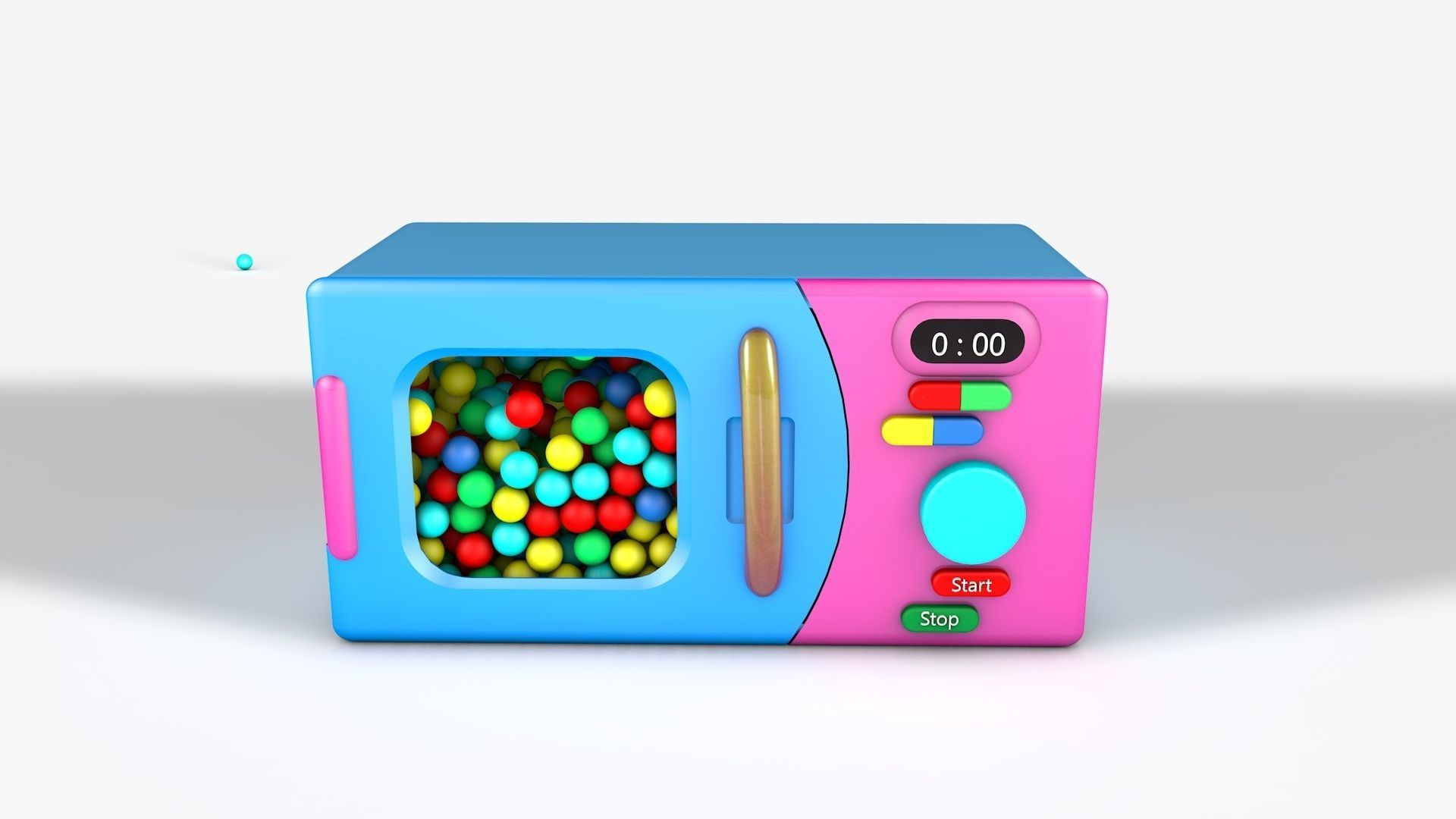 Microwave 3D Model toy oven Low-poly 3D model_3