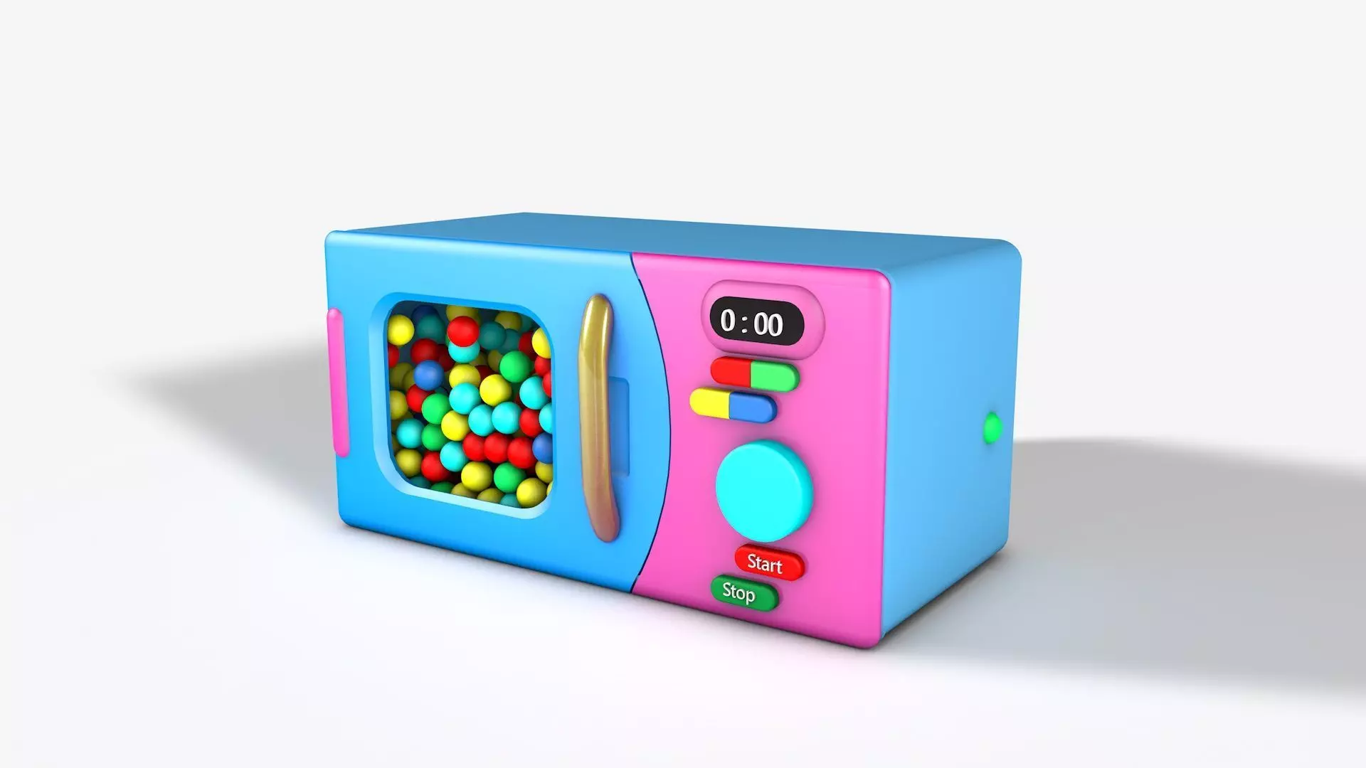Microwave 3D Model toy oven Low-poly 3D model_0