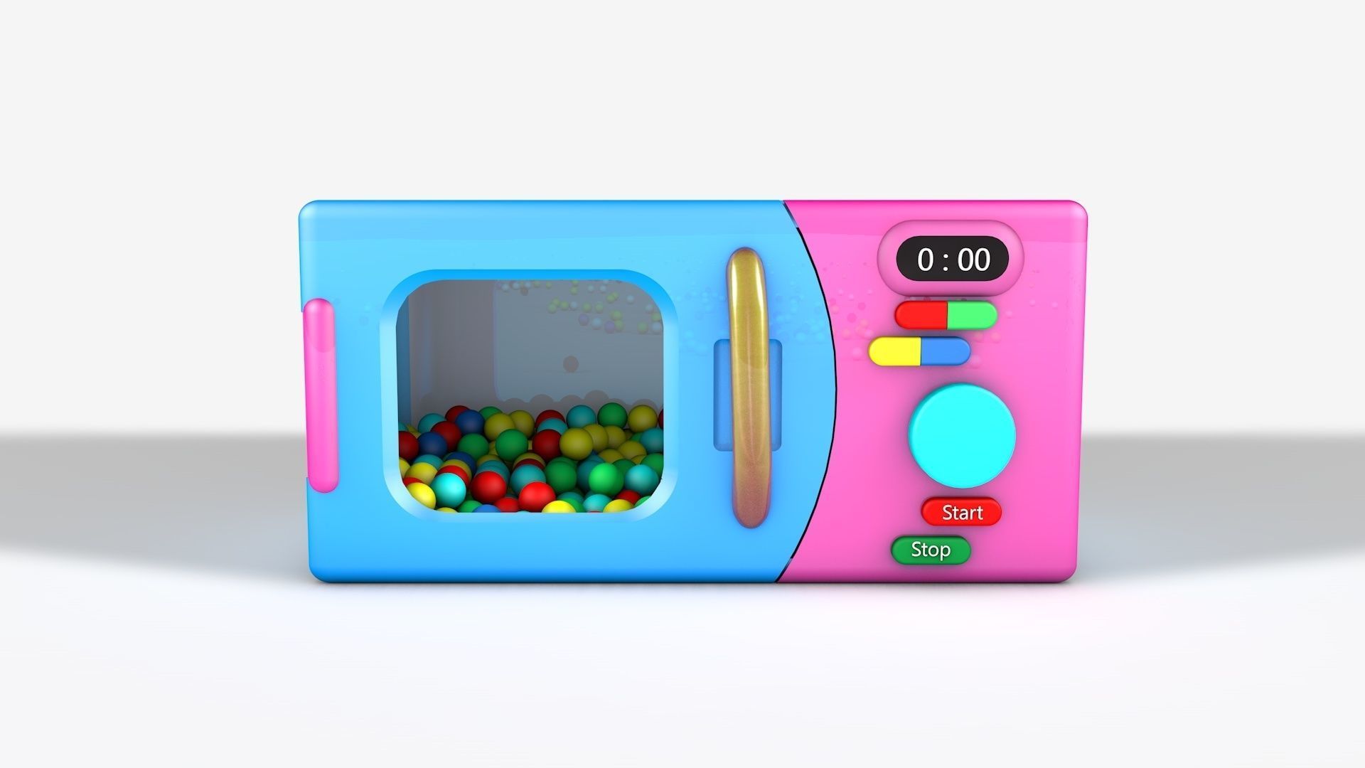 Microwave 3D Model toy oven Low-poly 3D model_4