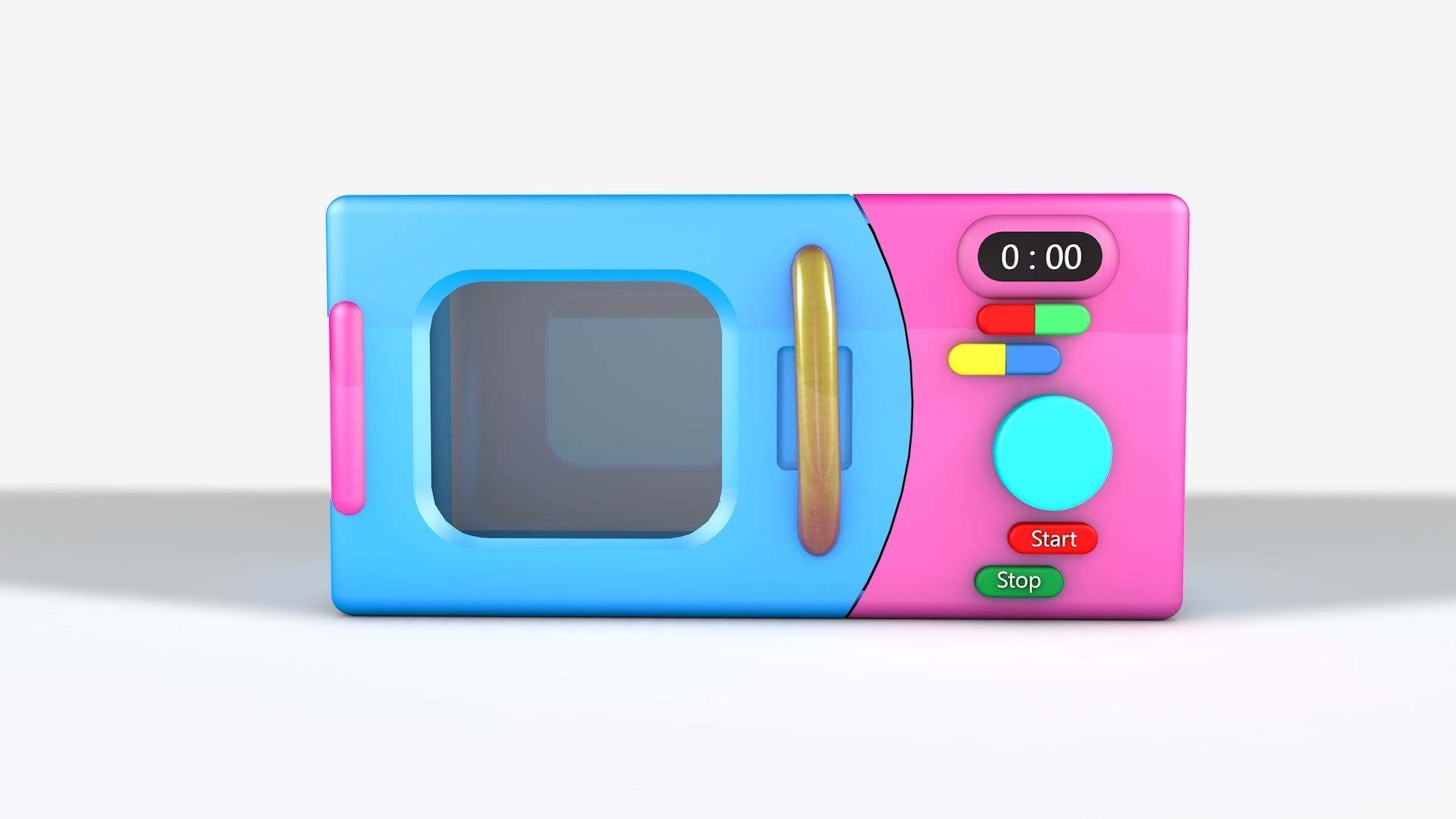 Microwave 3D Model toy oven Low-poly 3D model_2