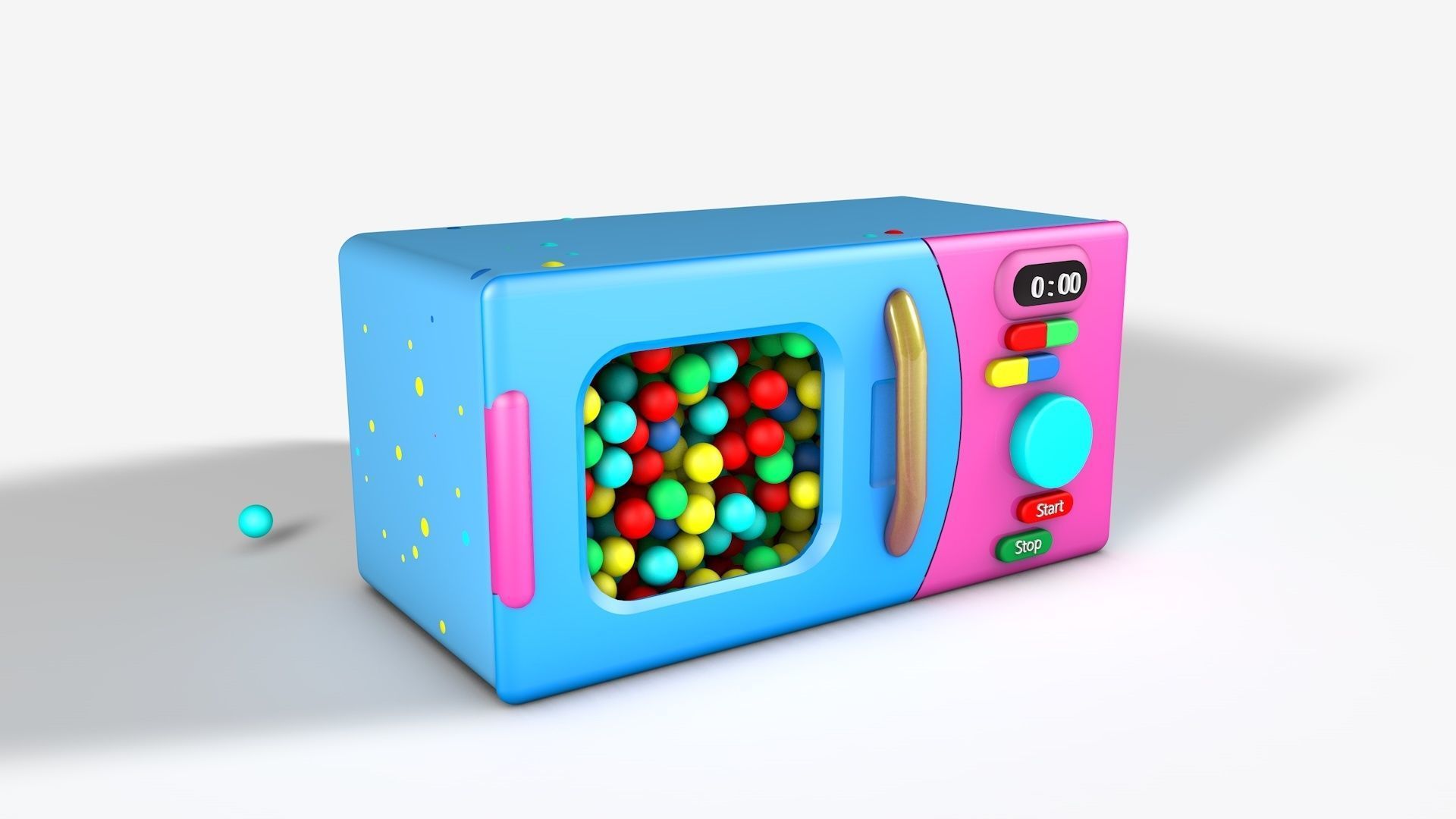 Microwave 3D Model toy oven Low-poly 3D model_5