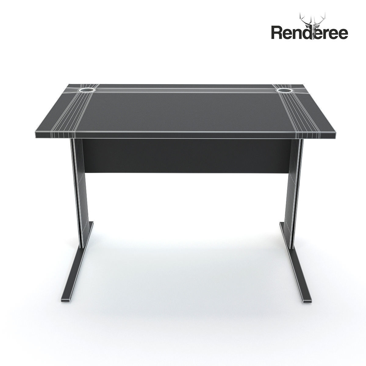 Office Desk 12 3D model_9