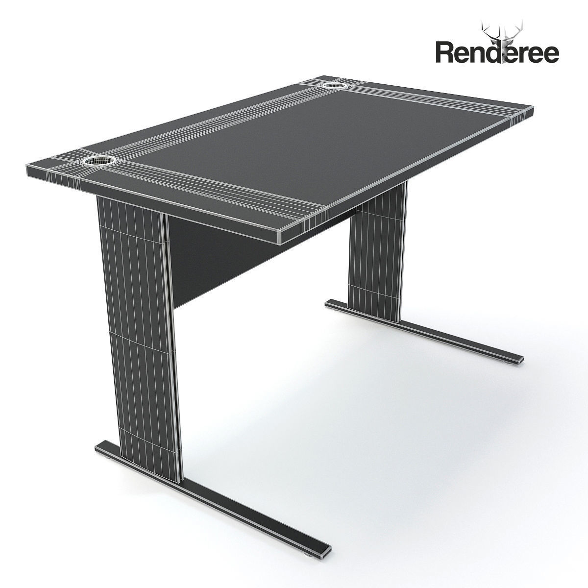 Office Desk 12 3D model_10