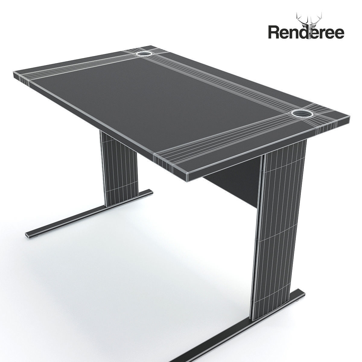 Office Desk 12 3D model_11