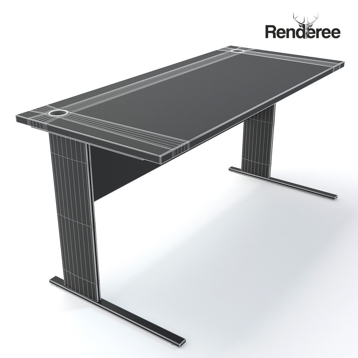 Office Desk 14 3D model_10