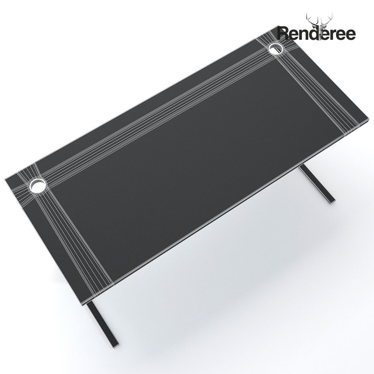 Office Desk 14 3D model_6