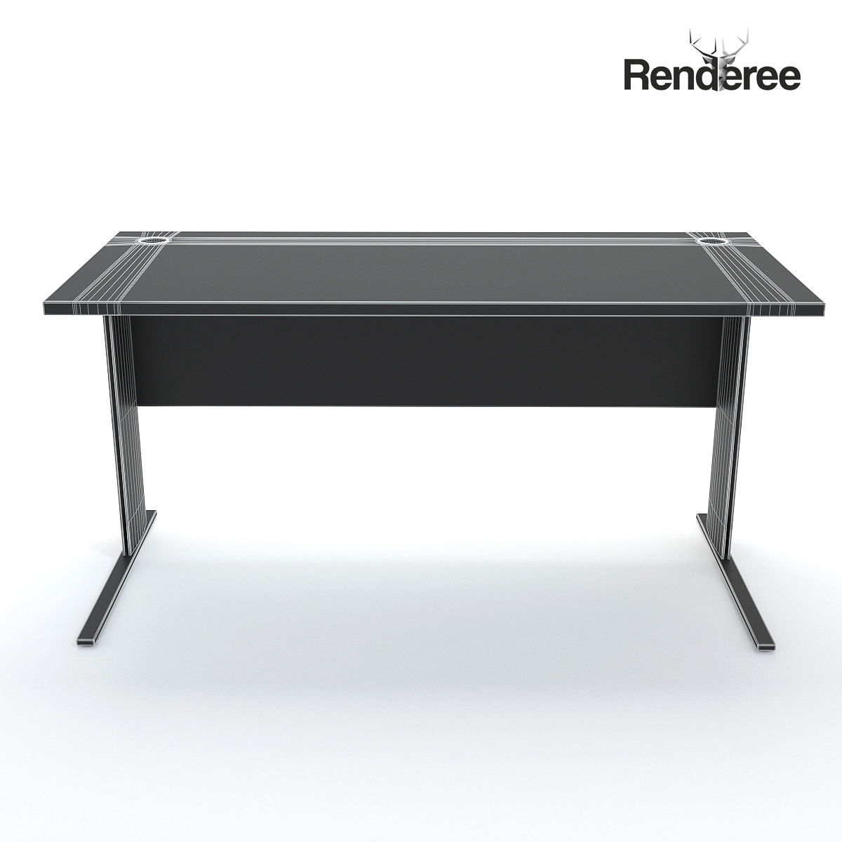 Office Desk 14 3D model_9