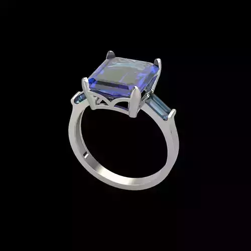 Women ring with gems 3dm stl vintage