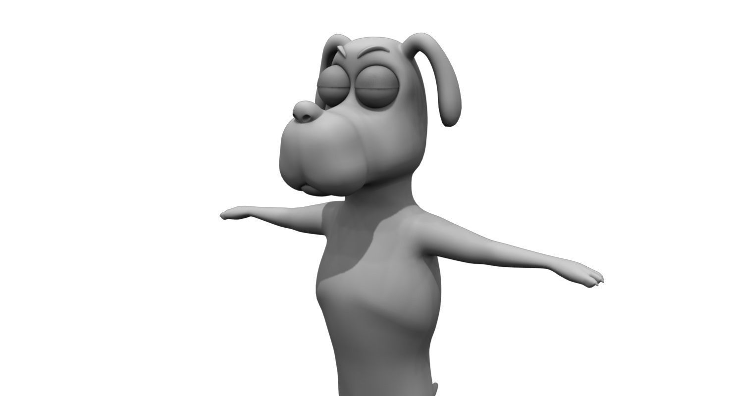 dog cartoon 3d model 3D model_4