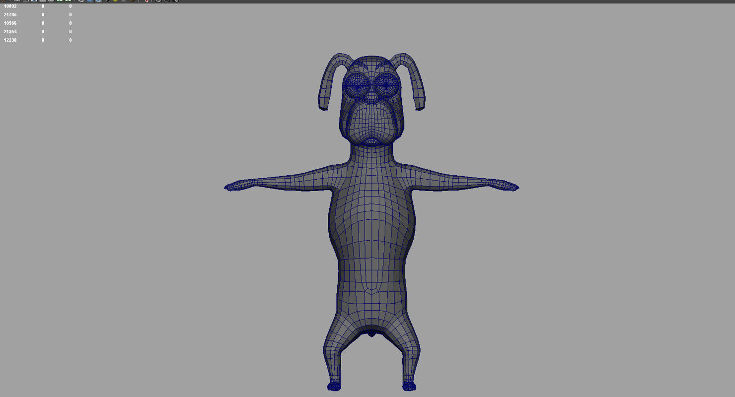 dog cartoon 3d model 3D model_7