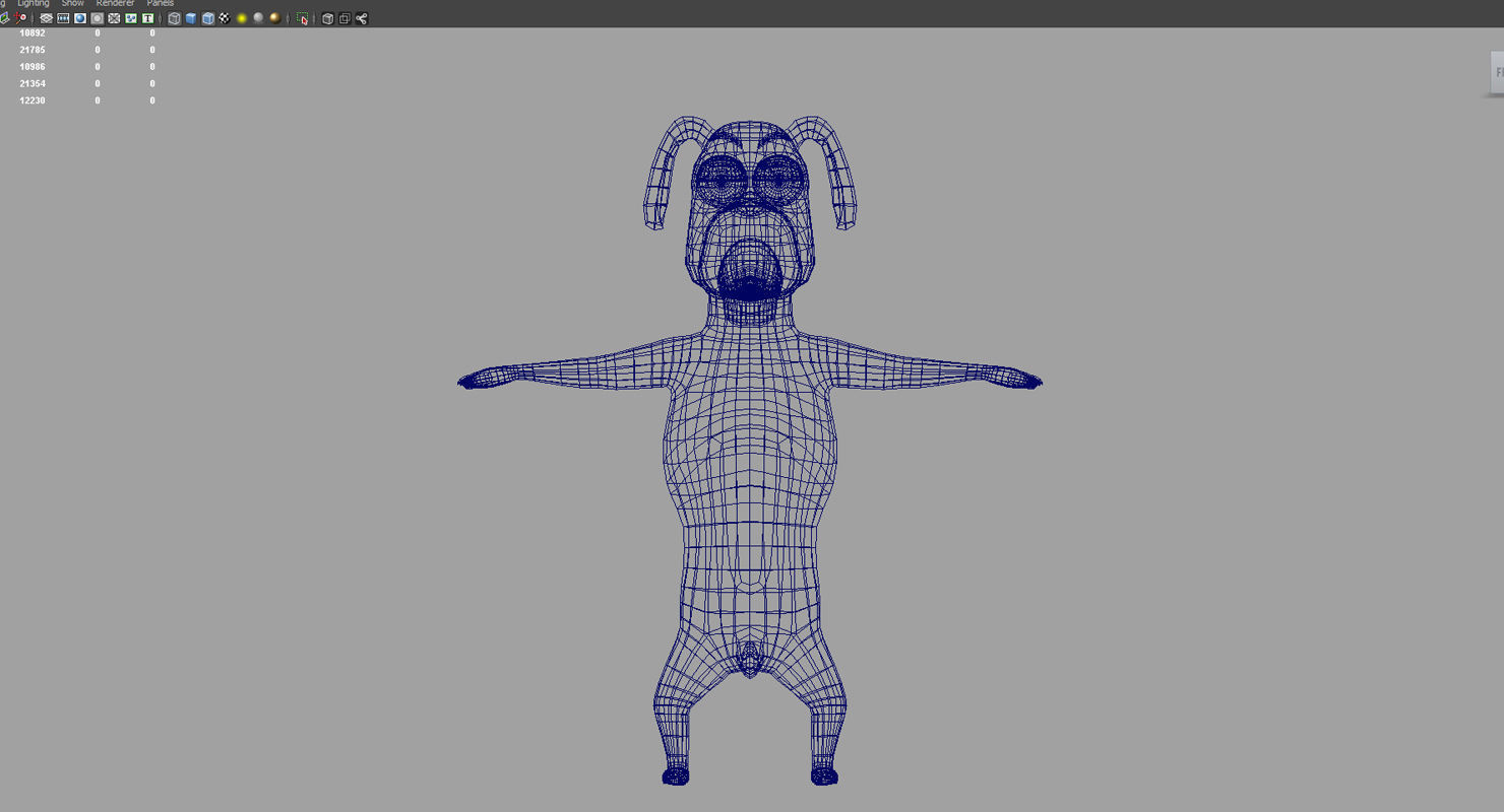 dog cartoon 3d model 3D model_8