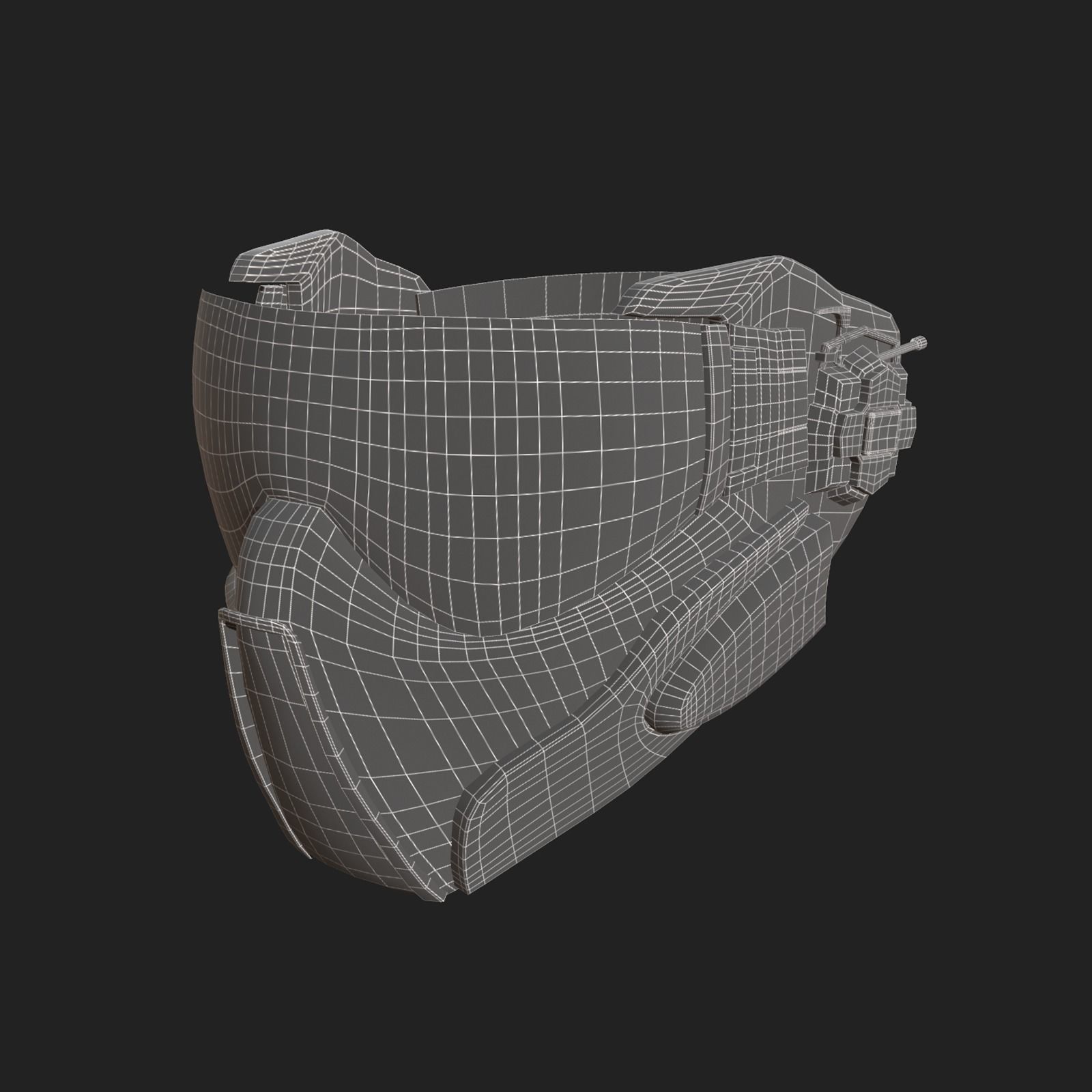 Scifi mask helmet futuristic technology space millitary  Low-poly 3D model_10