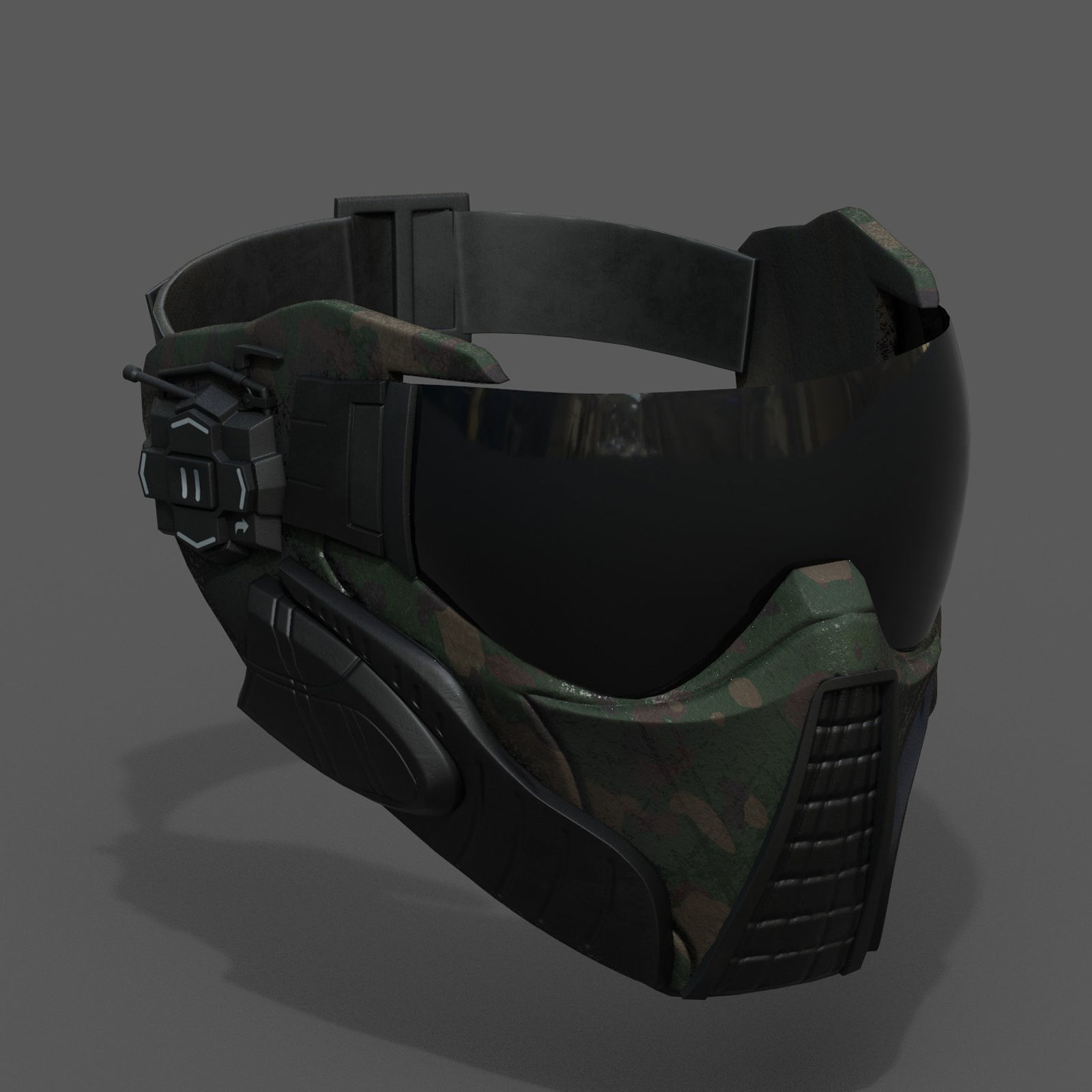 Scifi mask helmet futuristic technology space millitary  Low-poly 3D model_2