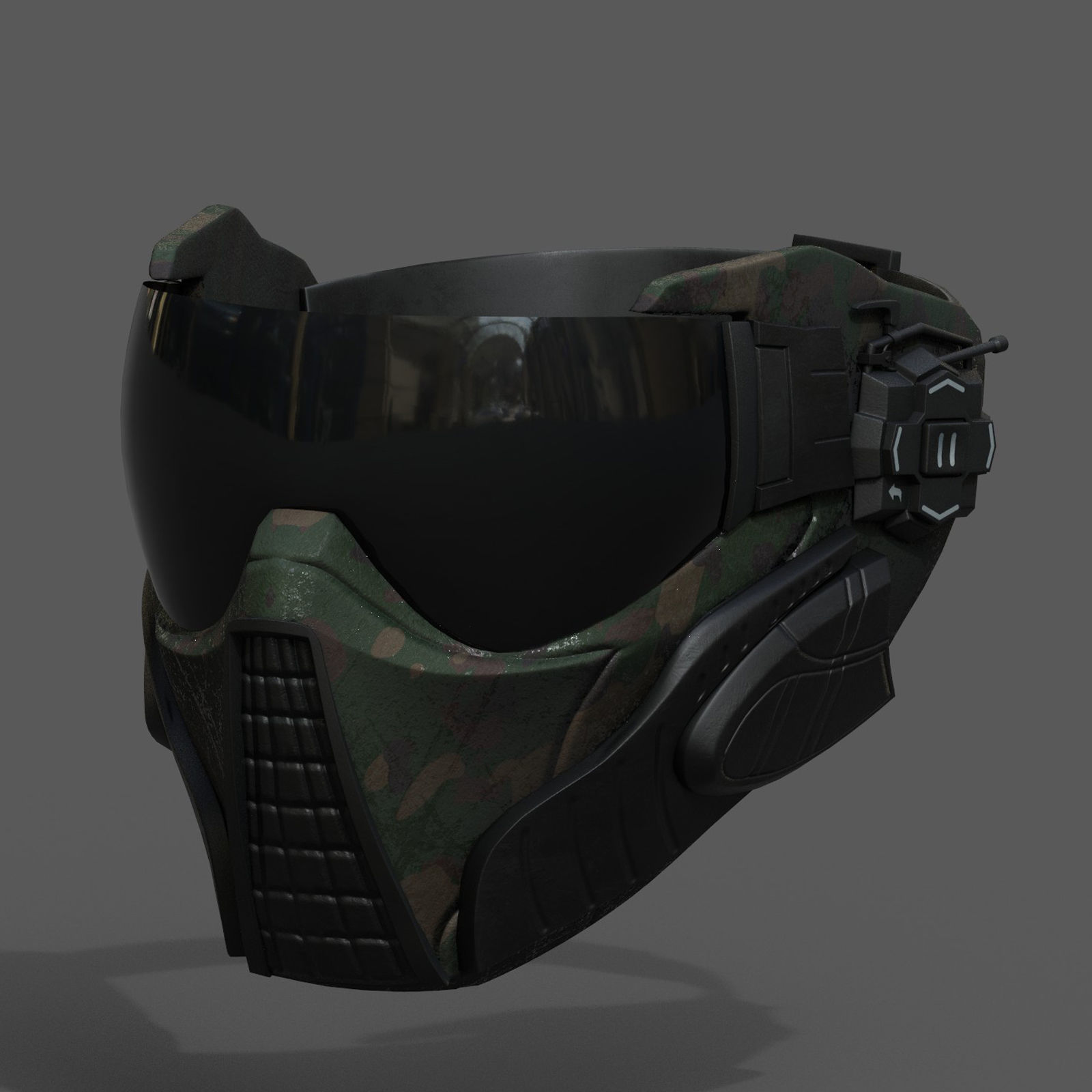 Scifi mask helmet futuristic technology space millitary  Low-poly 3D model_1