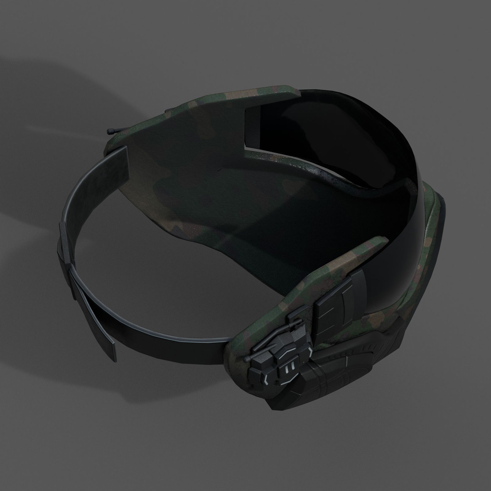 Scifi mask helmet futuristic technology space millitary  Low-poly 3D model_4