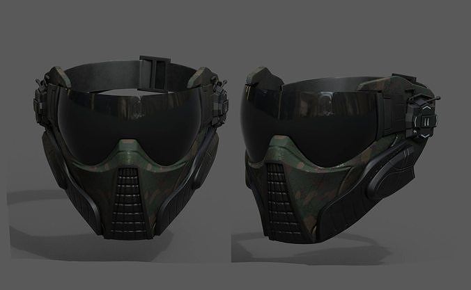 Scifi mask helmet futuristic technology space millitary  Low-poly 3D model