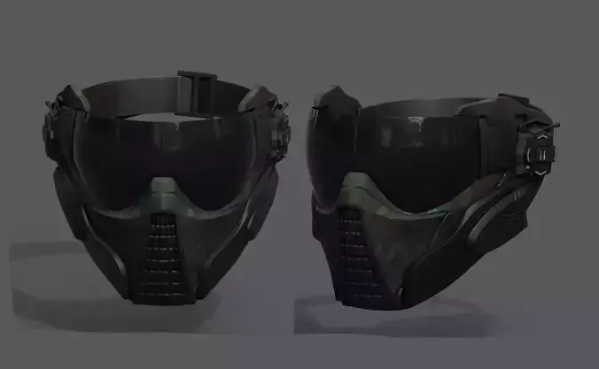 Scifi mask helmet futuristic technology space millitary  Low-poly 3D model
