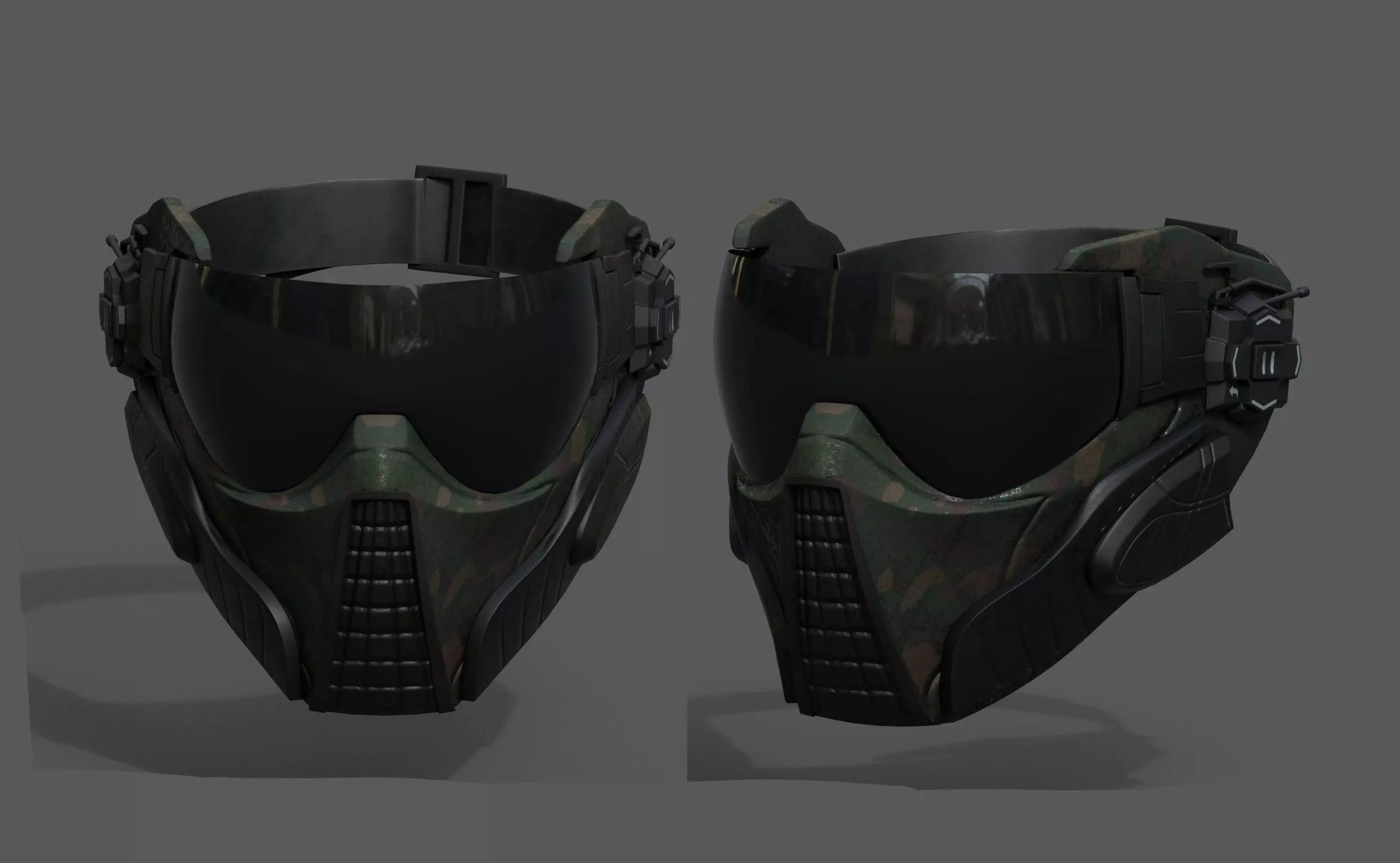 Scifi mask helmet futuristic technology space millitary  Low-poly 3D model_0