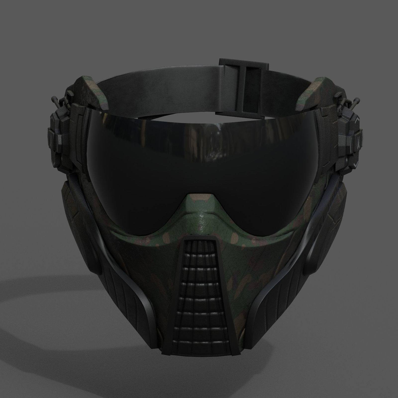 Scifi mask helmet futuristic technology space millitary  Low-poly 3D model_3