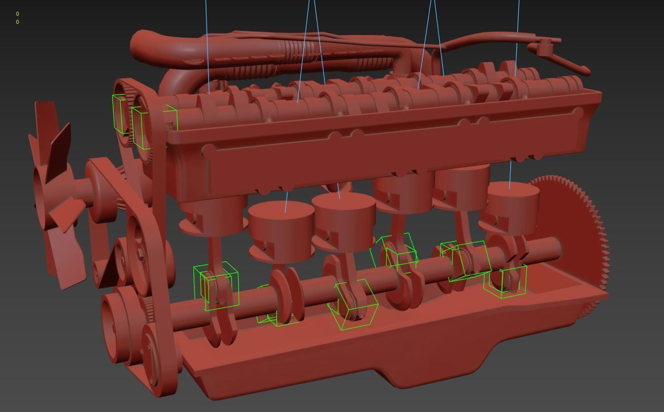 Toyota 2JZ-GTE Engine Low-poly 3D model_18