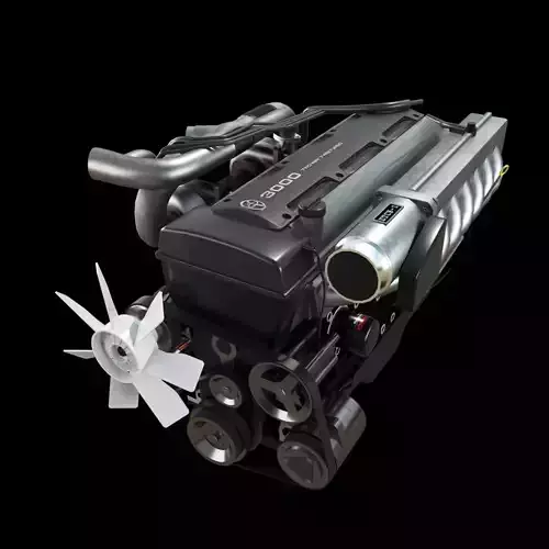 Toyota 2JZ-GTE Engine Low-poly 3D model