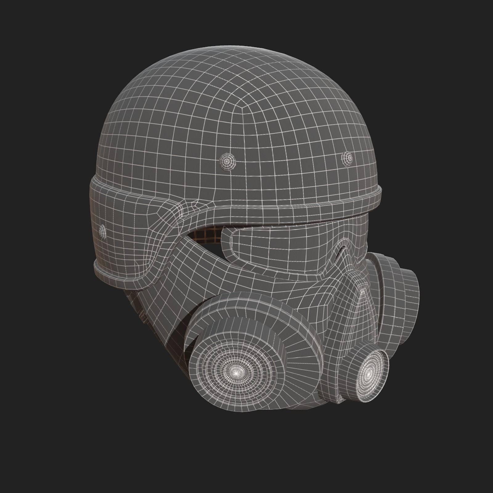 Helmet scifi military combat human fantasy cyborg Low-poly 3D model_11