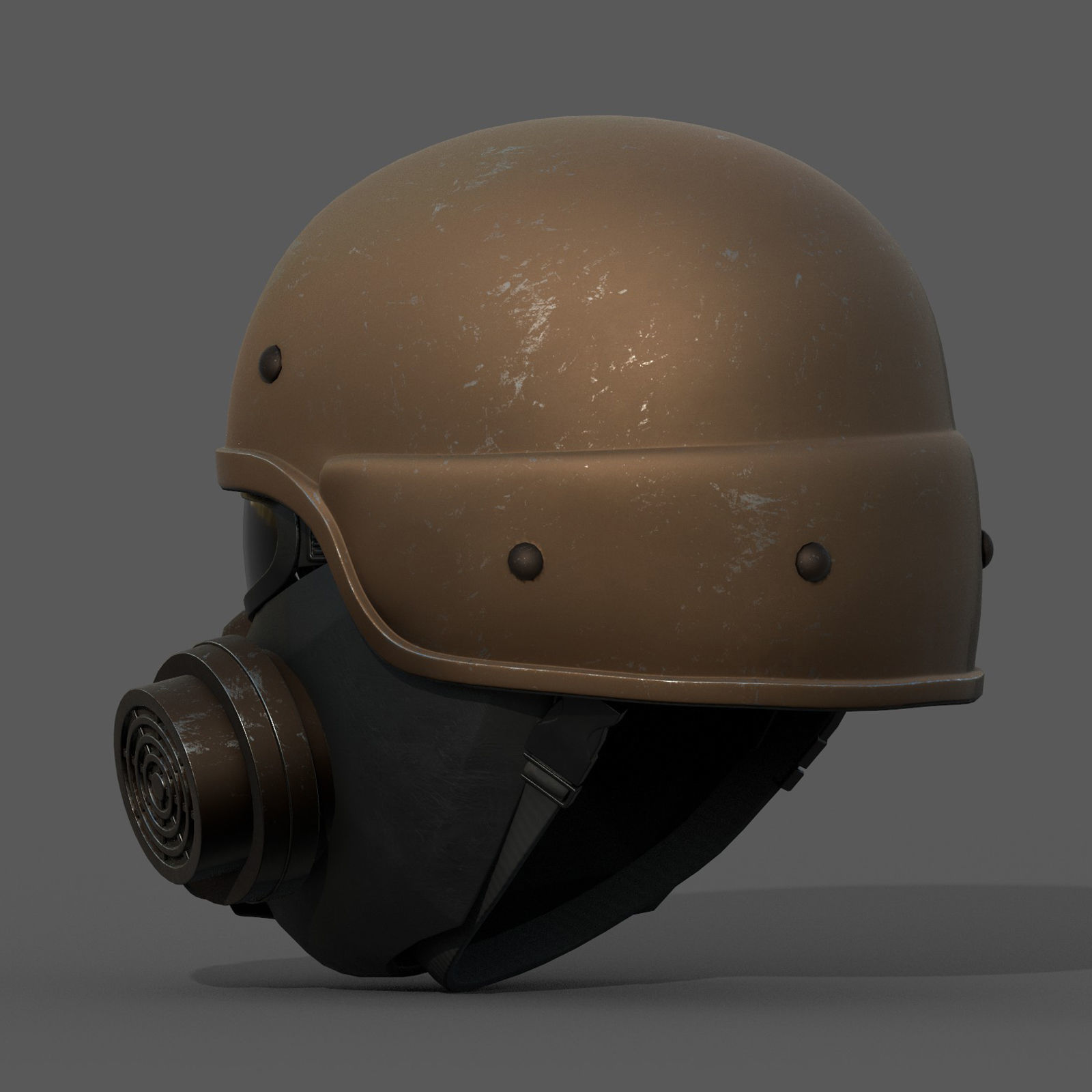 Helmet scifi military combat human fantasy cyborg Low-poly 3D model_8