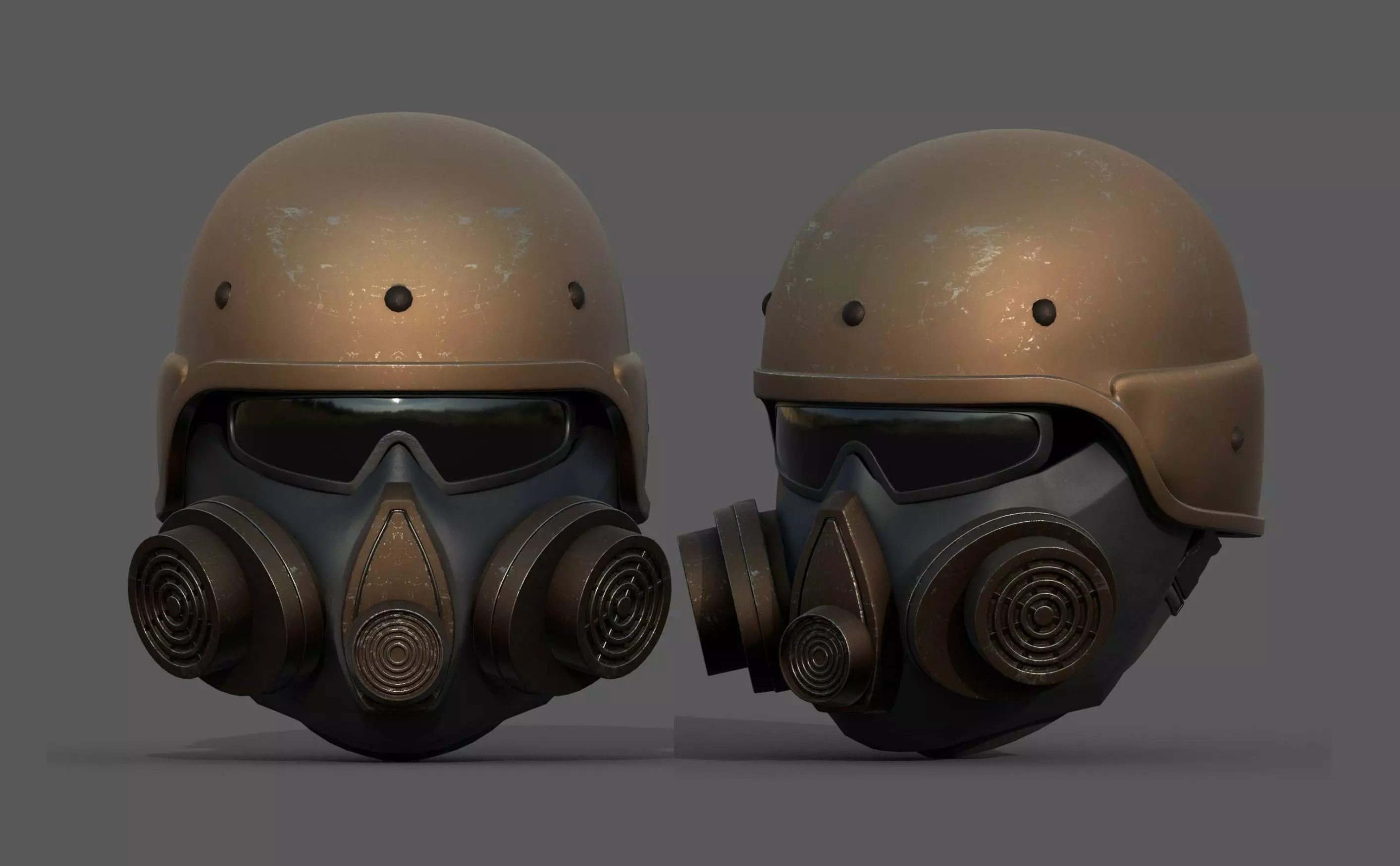 Helmet scifi military combat human fantasy cyborg Low-poly 3D model_0