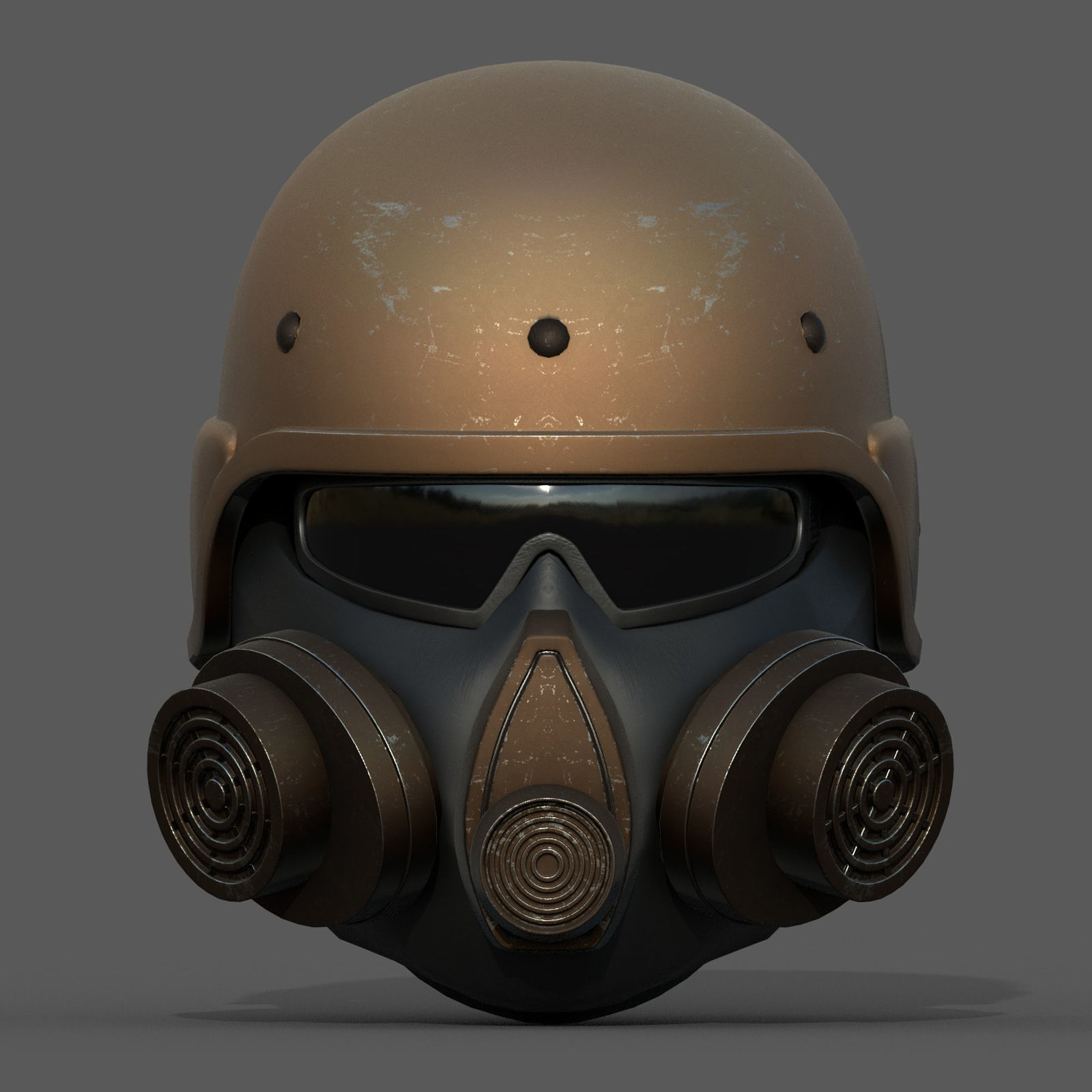 Helmet scifi military combat human fantasy cyborg Low-poly 3D model_1