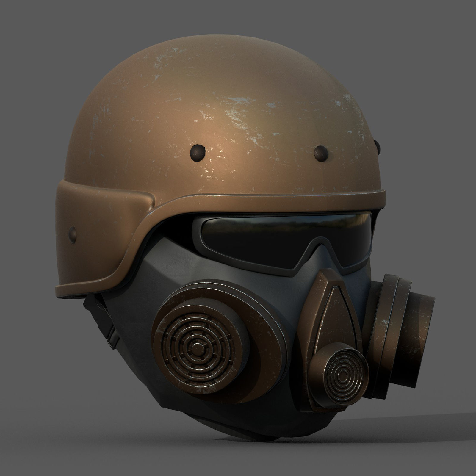 Helmet scifi military combat human fantasy cyborg Low-poly 3D model_2