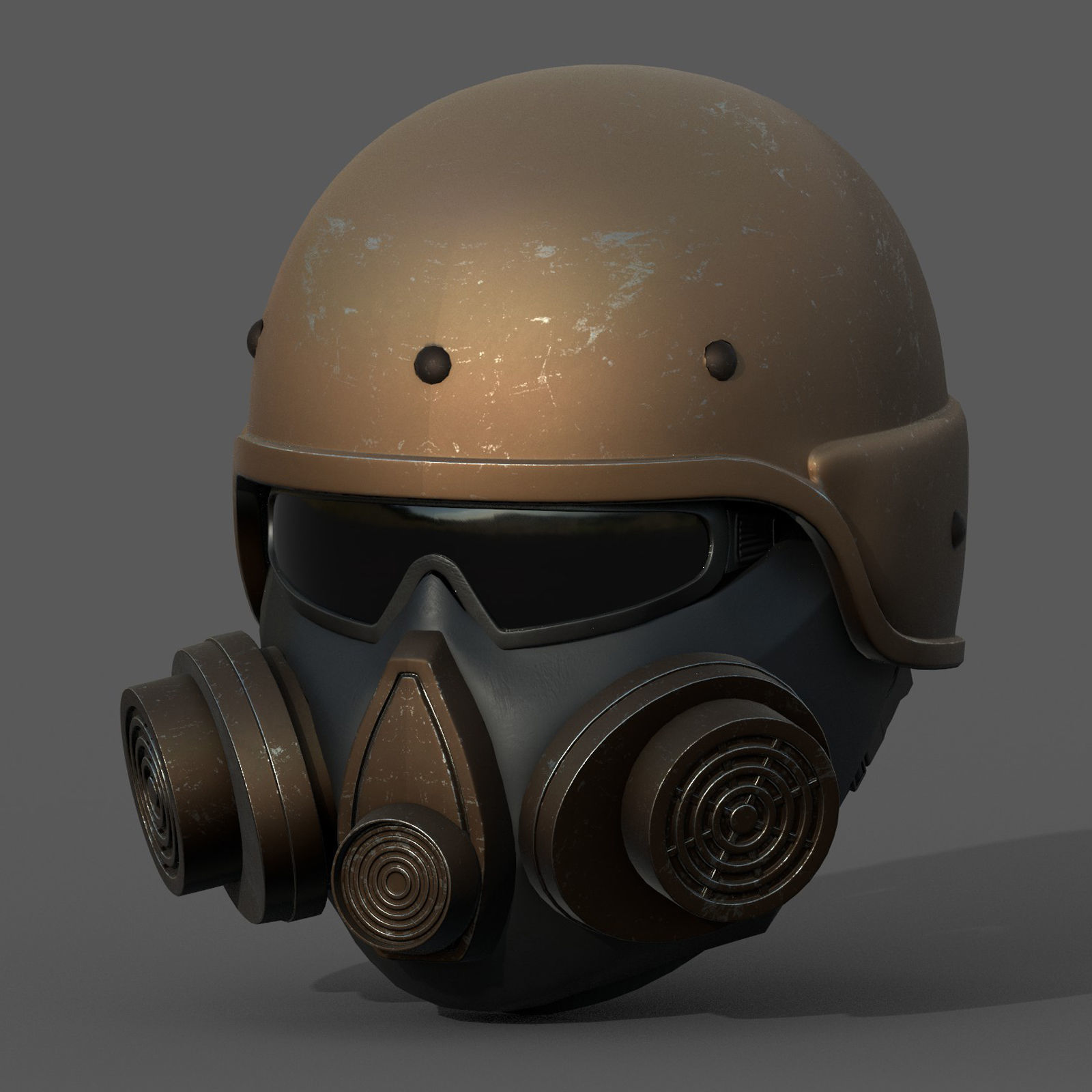 Helmet scifi military combat human fantasy cyborg Low-poly 3D model_3