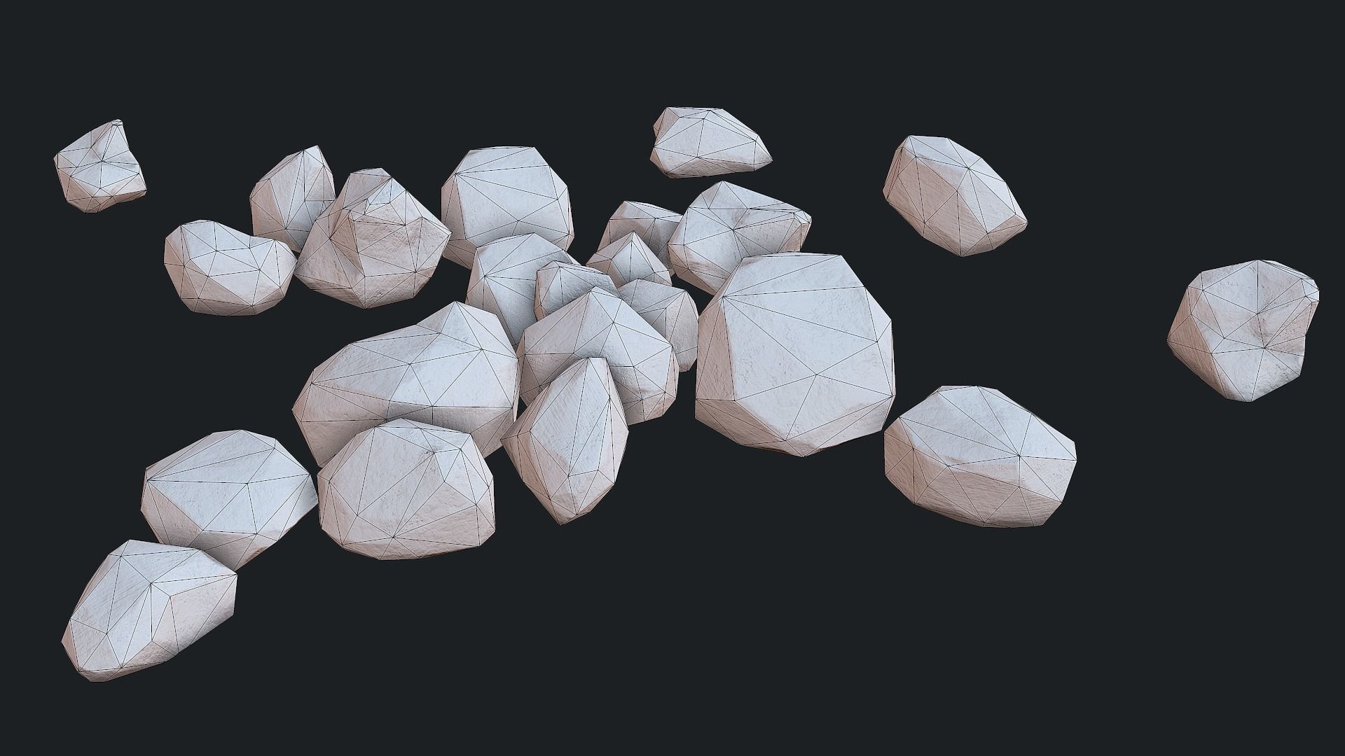Stylized Desert Rock small 3 Low-poly 3D model_6