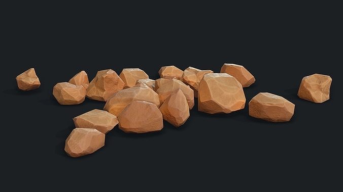 Stylized Desert Rock small 3 Low-poly 3D model