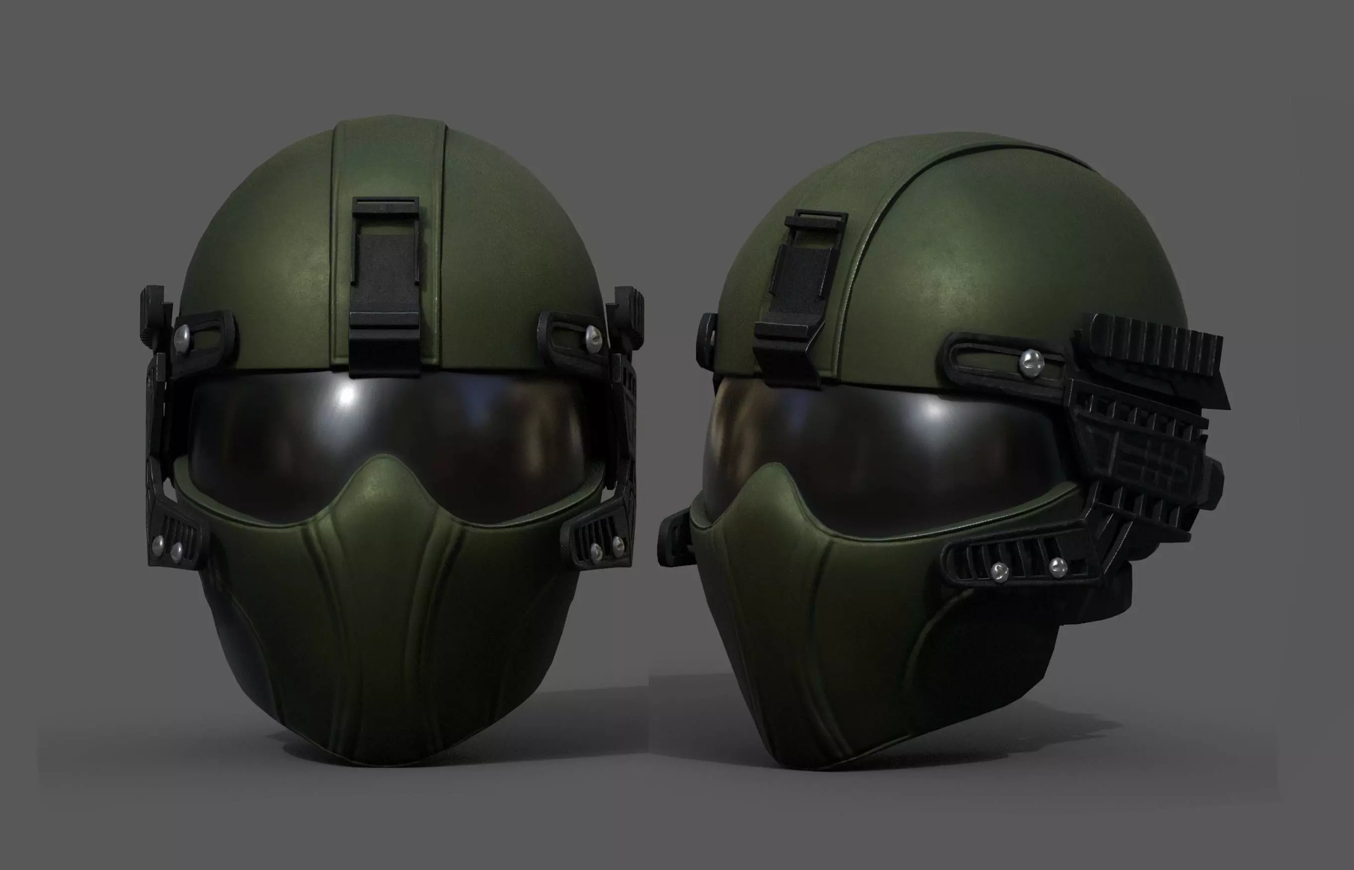 Helmet scifi military combat fantasy futuristic space  Low-poly 3D model_0