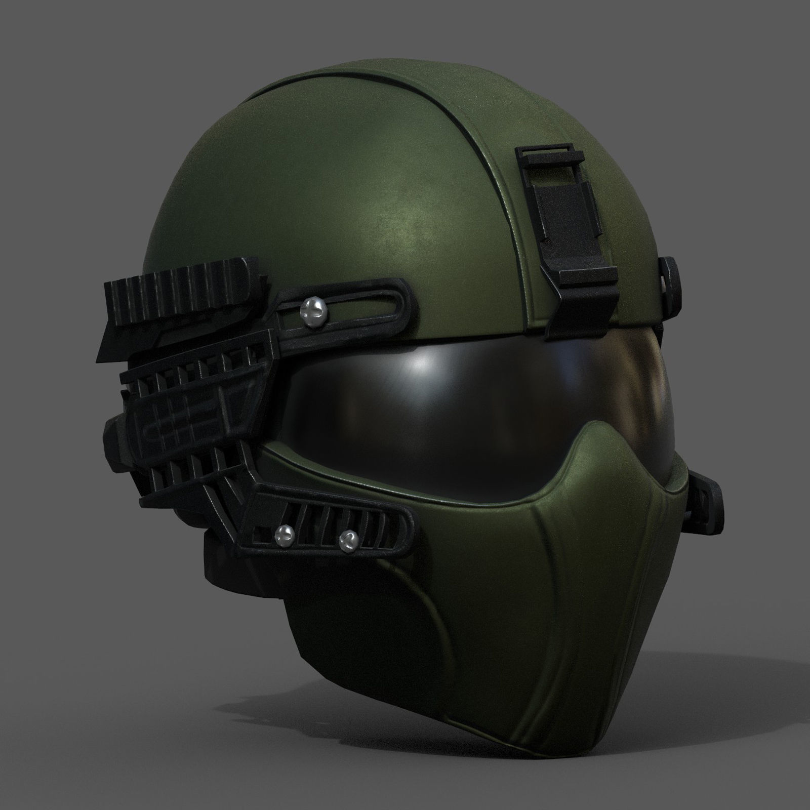 Helmet scifi military combat fantasy futuristic space  Low-poly 3D model_3