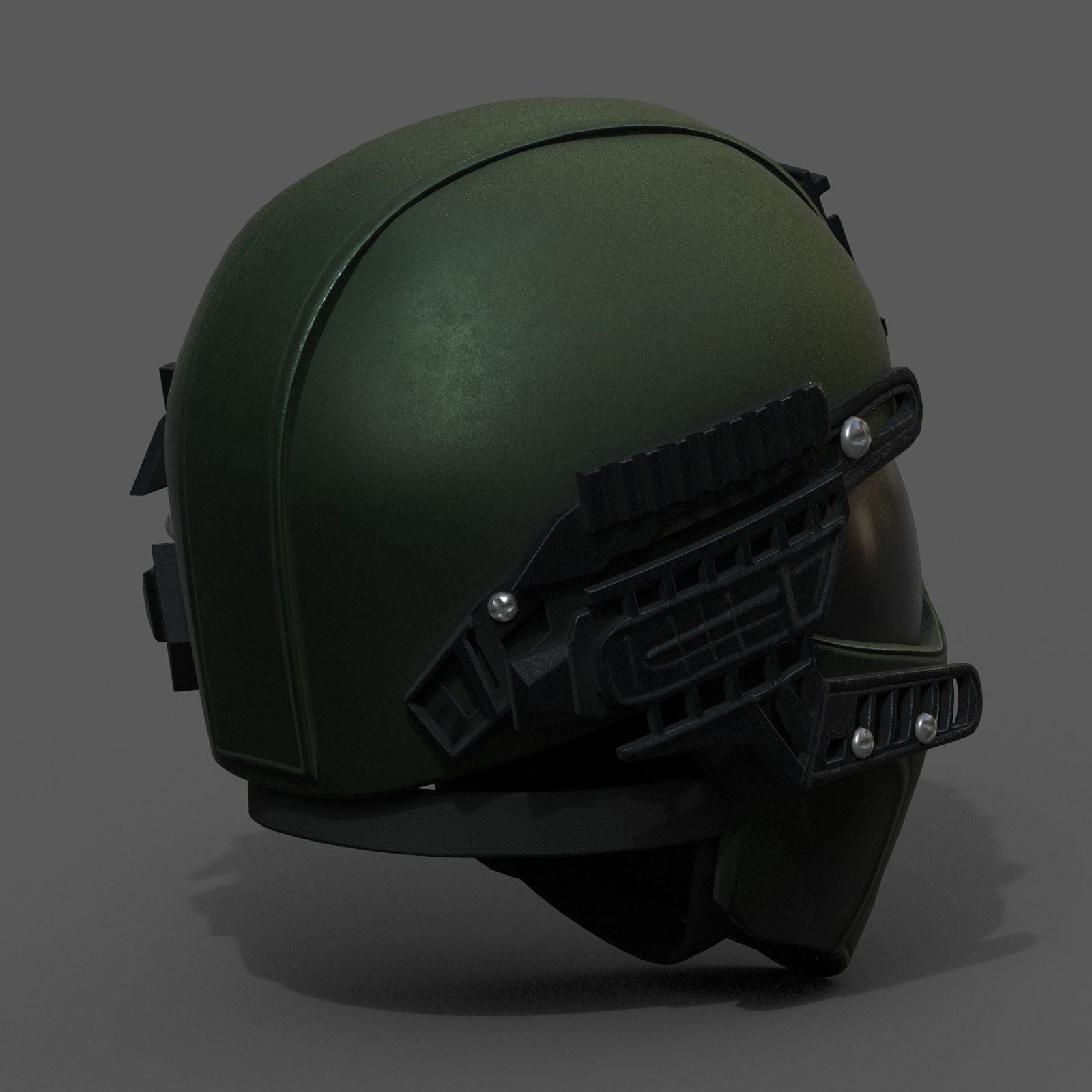 Helmet scifi military combat fantasy futuristic space  Low-poly 3D model_5