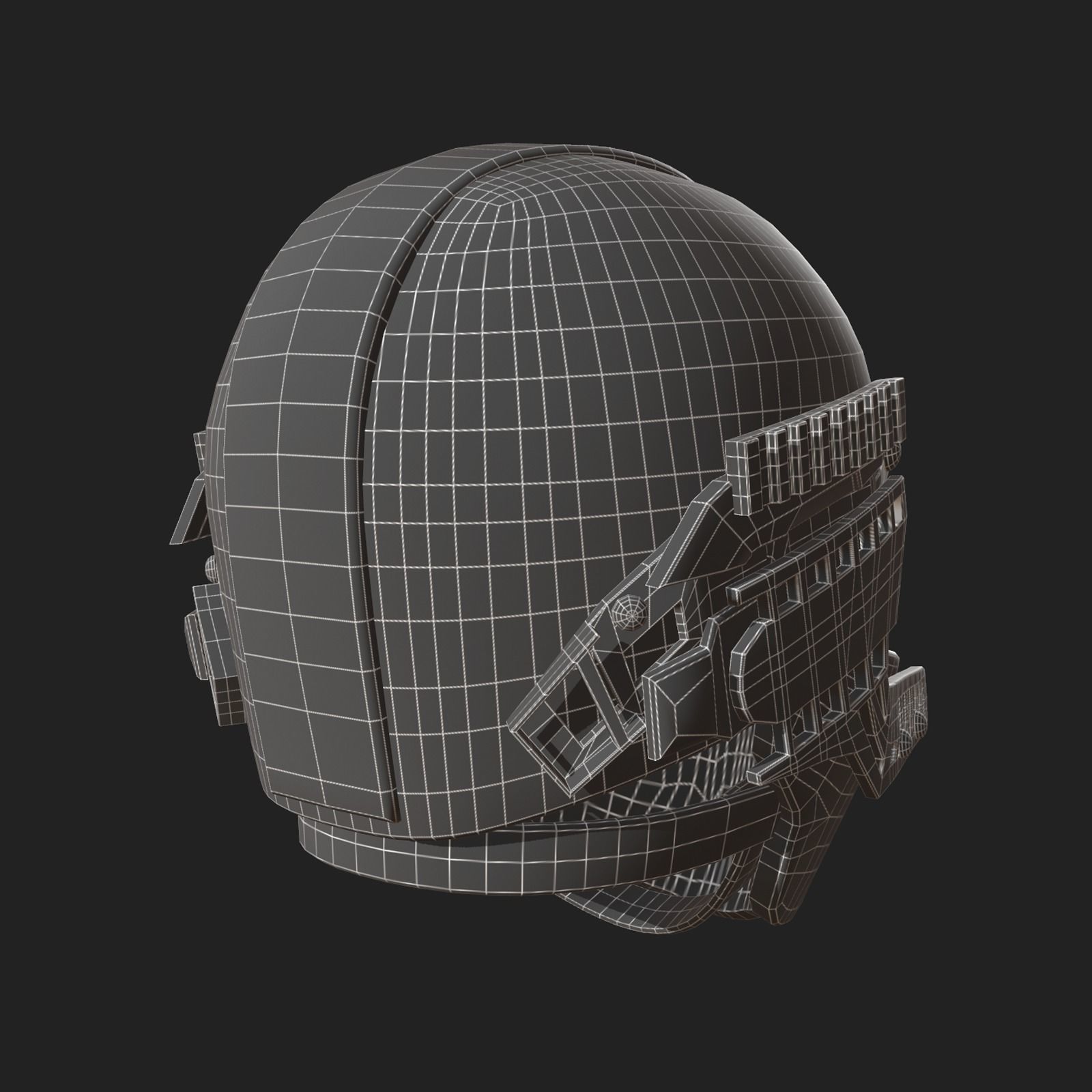 Helmet scifi military combat fantasy futuristic space  Low-poly 3D model_11