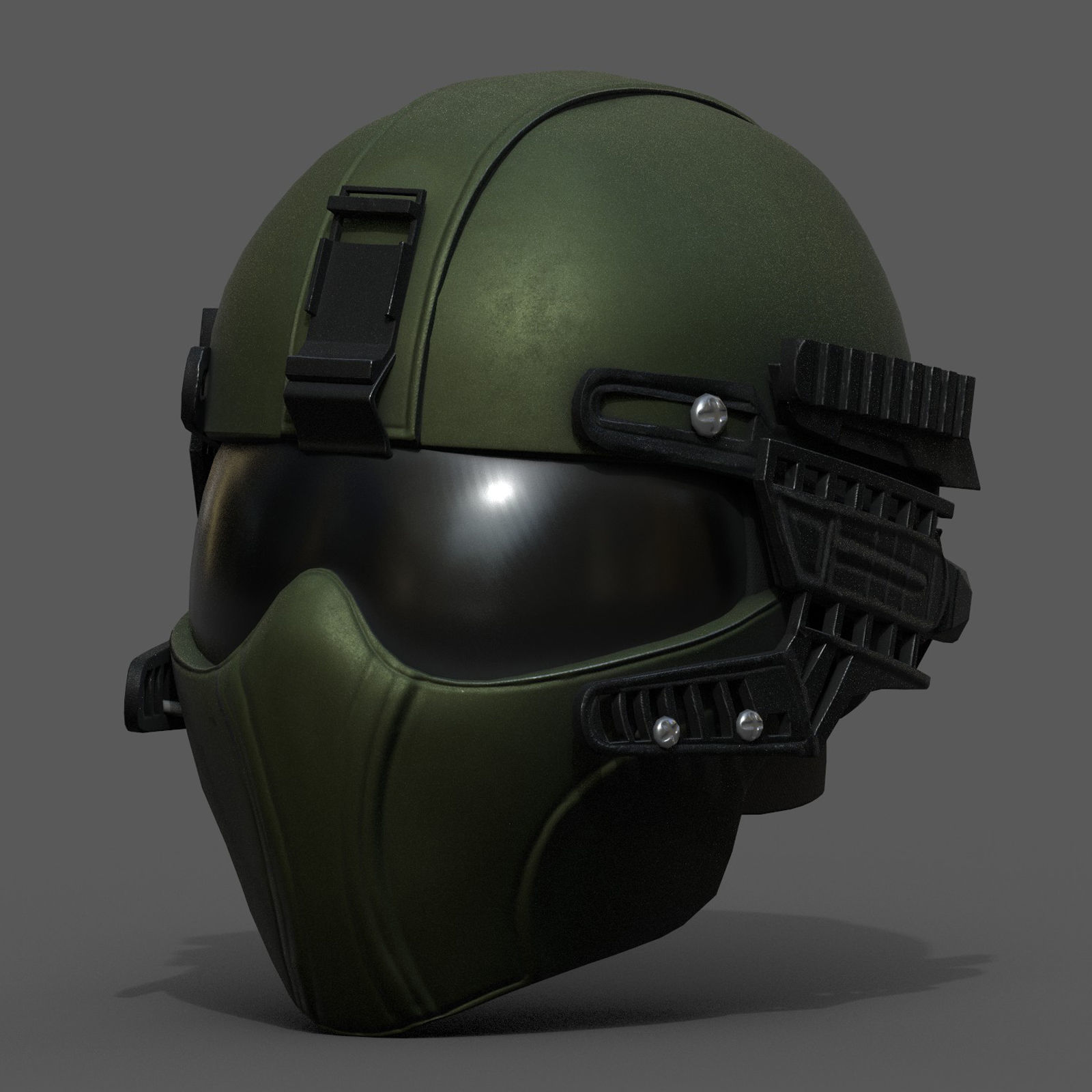 Helmet scifi military combat fantasy futuristic space  Low-poly 3D model_2