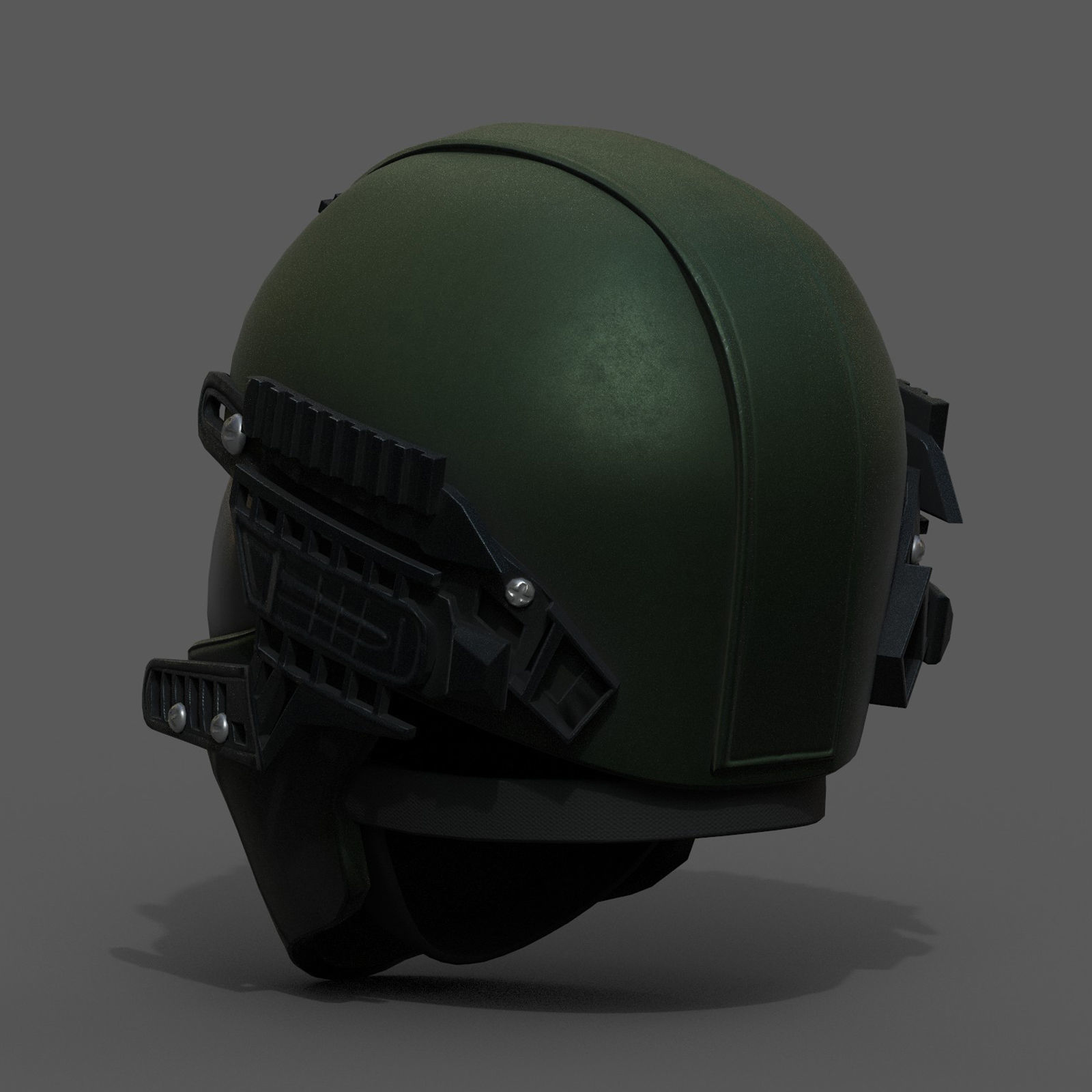 Helmet scifi military combat fantasy futuristic space  Low-poly 3D model_6