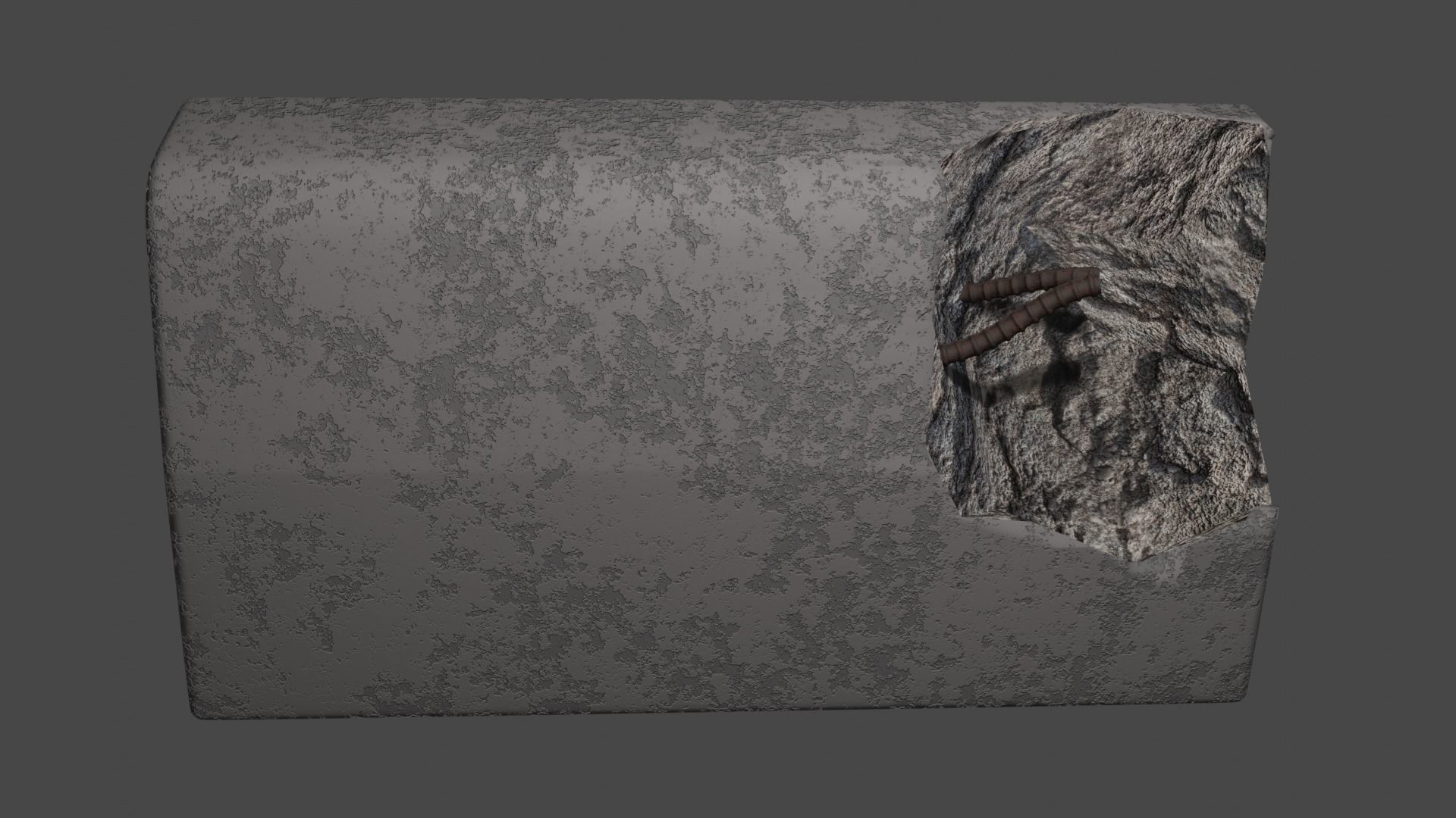 Destroyed Border Low-poly 3D model_2