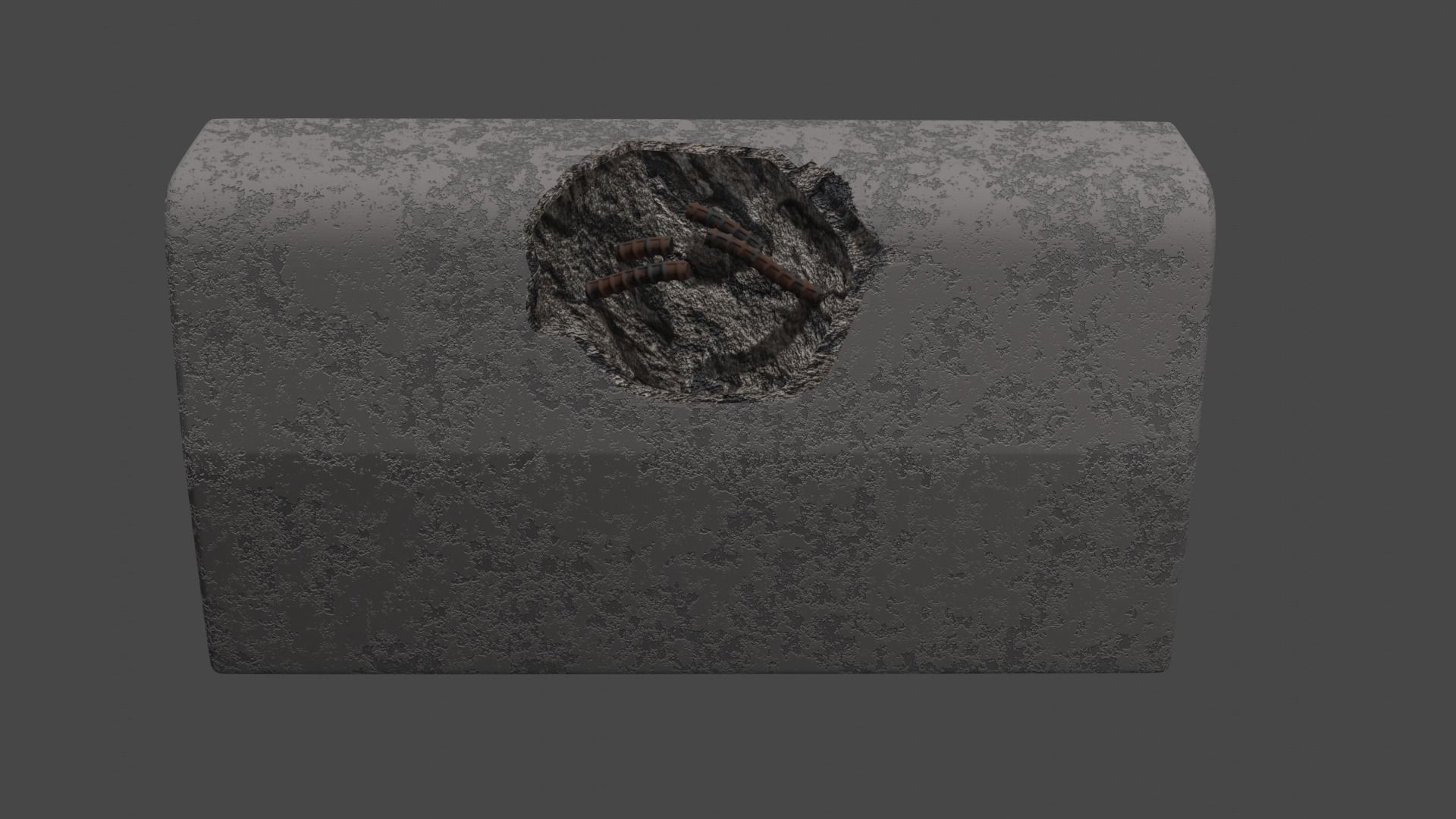 Destroyed Border Low-poly 3D model_4