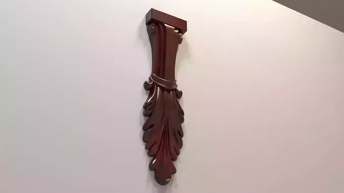 Patterns ornately carved piece of wood hanging on wall 3D model